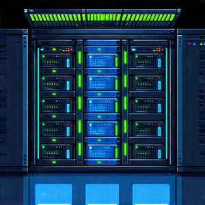Server rack with data streams