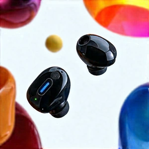 Wireless Earbuds With User Interface With White Background
