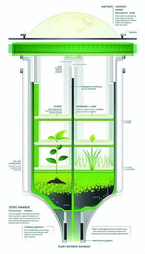 The Image Is A Diagram Of A Plant Growth System, Showing The Various Stages Of Plant Growth