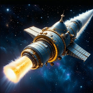 colorful detailed illustration spacecraft
