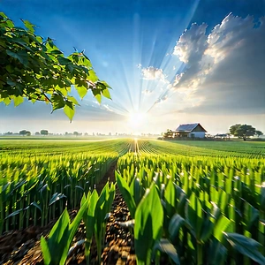 Agricultural Technology In Design Studio With Beautiful Sunset