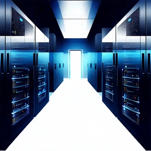 Tech Ink Drawing: Futuristic Server Room With Image, There
