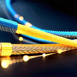 Close-up Of Fiber Optic Cables With Image