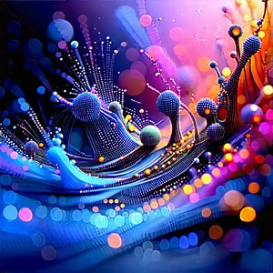 Abstract Tilt-shift Photography: Particle Movement Captured In Abstract Form With Colorful Vibrant