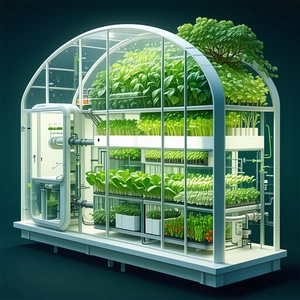 A Large, Well-lit Greenhouse Filled With A Variety Of Plants