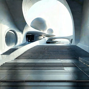 Futuristic Research Laboratory With Image, There