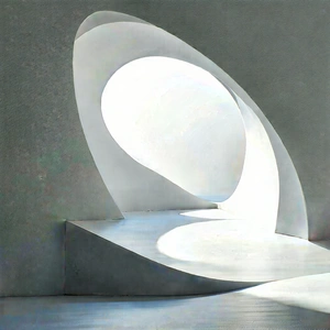 Abstract Minimalist Design: Contraction Captured In Abstract Form With Large, White,