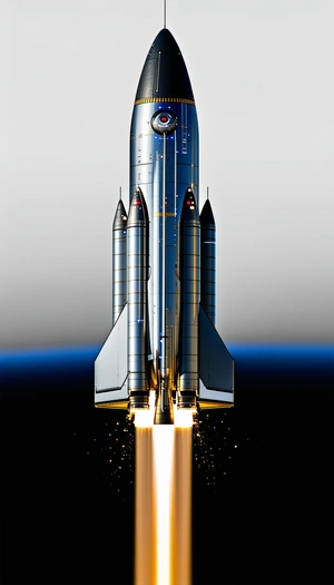 A Rocket Is Shown In A Close-up Shot, With Its Engine On