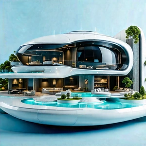(futuristic:1.2) Smart Home With Model Large,