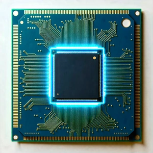 Tech Landscape Photography: Microchip with laser scanning