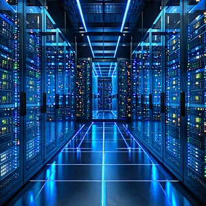 Server rack with data streams
