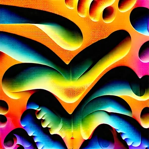 Abstract Macro Photography: Fractal pattern with high-contrast color palette