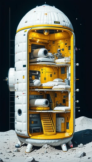 computer-generated illustration space station