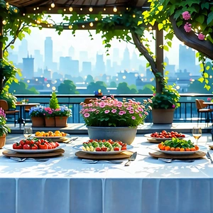 Urban Lithograph: Rooftop Garden With Outdoor Dining With Beautiful Outdoor