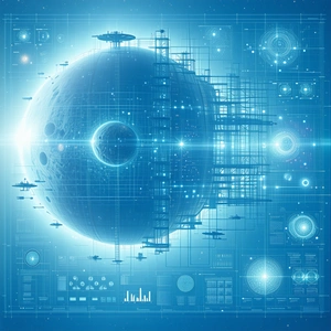A Large Blue Sphere Is The Central Focus Of The Image