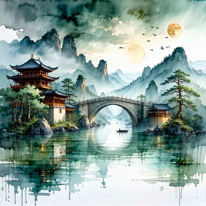 Tech Watercolor Painting: (digital:1.39) Transformation Visualization With Image, There