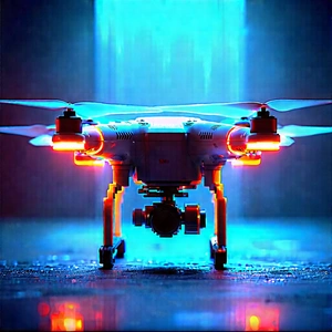 Drone With Glowing Screen With Small Drone