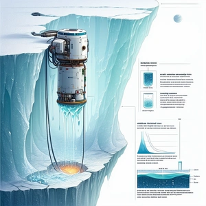 The Image Is A Detailed Illustration Of A Space Station, Which Is Situated On A Frozen Planet