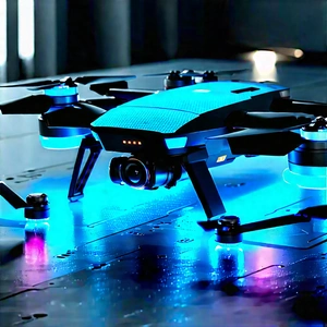 Drone With Glowing Screen With Blue Drone