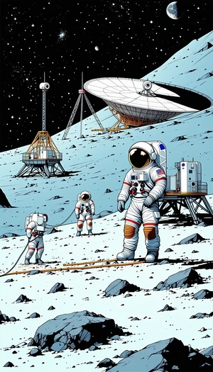 In The Image, There Are Three Astronauts Standing On The Moon