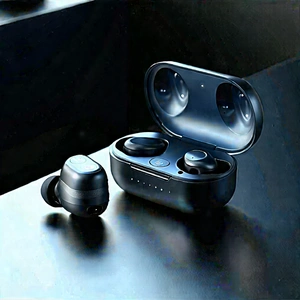Wireless Earbuds With User Interface With Black Case