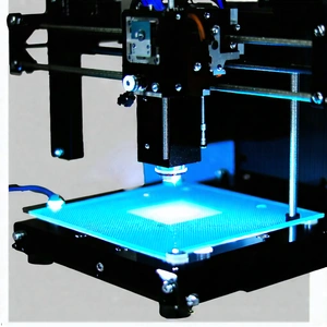 Tech Stock Photography: 3d printer with holographic projection