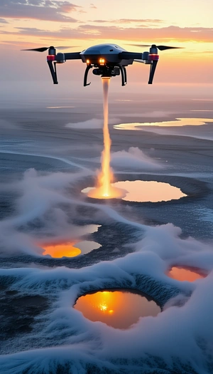 A Large, Glowing Fireball Shooting Up Into The Sky