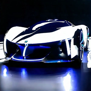 Innovative Electric Vehicle Design With White Blue