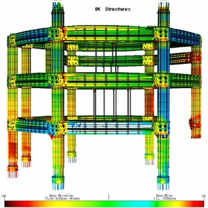 The Image Is A 3d Model Of A Structure, Possibly A Bridge Or A Building