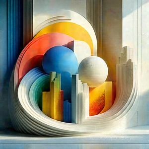 Abstract Low Poly Art: Layered shapes