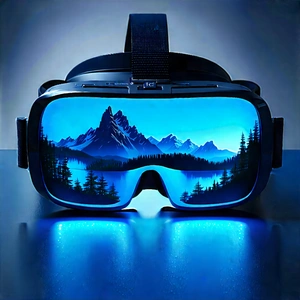 Vr Headset With (digital:1.4) Artwork With Pair Blue