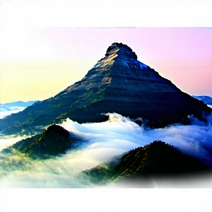 Nature Pastel Drawing: Mist Over (mountain:1.3) Peak With Majestic Mountain