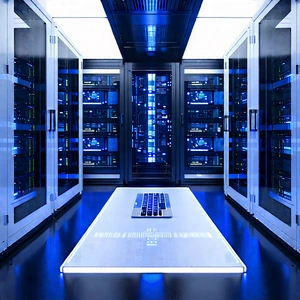 Futuristic Server Room With Image