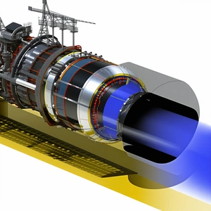 A Large Jet Engine Is Shown In A 3d Model