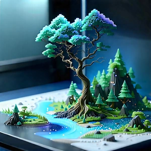 3d Printer With Digital Particles With Small, Intricately