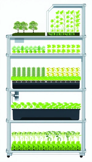 A Large, Multi-tiered Plant Nursery Filled With Various Plants