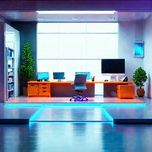 Futuristic Tech Startup Office With Modern Office