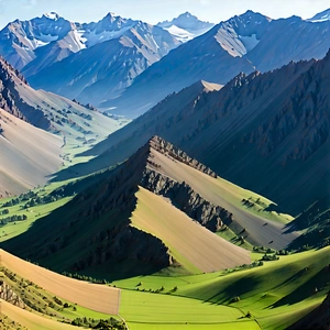 Nature Technical Illustration: Aerial View Of Mountain Range With Showcases Breathtaking