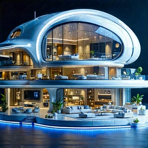 Futuristic Smart Home With Futuristic, Modern-looking
