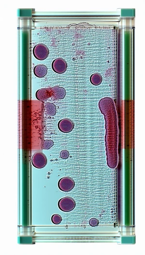 A Microscope Slide With A Green Background