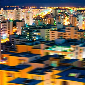 Urban Long Exposure Photography: Aerial view of city blocks