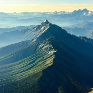 Nature Blender Artwork: Aerial View Of Mountain Range With Majestic Mountain