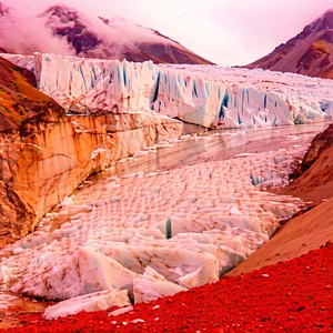Nature Stock Photography: Glacier In Dry Season With Large Glacier