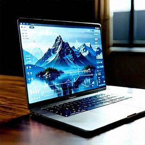 Laptop With Data Visualization With Laptop Computer