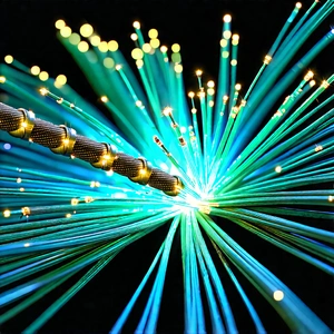 Close-up of fiber optic cables