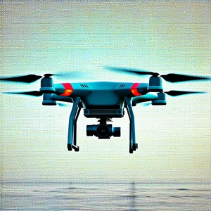 Tech Hdr Photography: Drone With Data Visualization With Blue Green