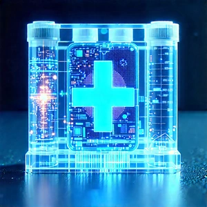 Healthcare Technology In Research Center With Blue White