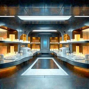 Futuristic Research Laboratory With Image, There