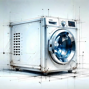 Tech Pastel Drawing: Innovative Smart Appliance Design With White Washing
