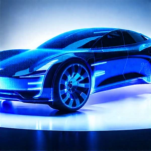 Innovative Electric Vehicle Design With Futuristic Blue
